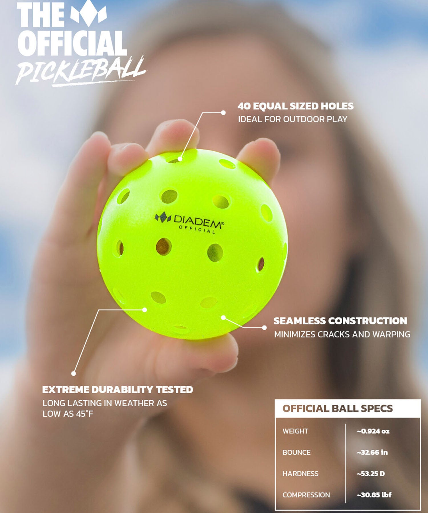 DIADEM THE OFFICIAL PICKLE BALL 3PK
